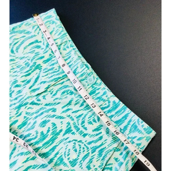 Vineyard Vines Women's Teal Green Nautical Zebra Dayboat Chino Shorts Size 10 - Picture 7 of 11